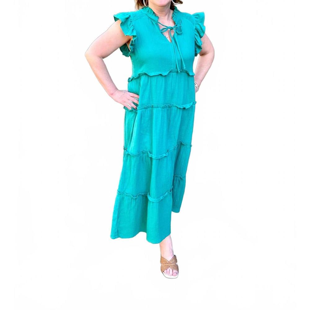 NEW UMGEE sophia midi dress in jade green - Picture 2 of 3